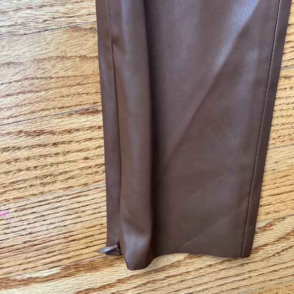 BLOGGERS FAVORITE ZARA Brown Faux Leather Leggings - Picture 7 of 12